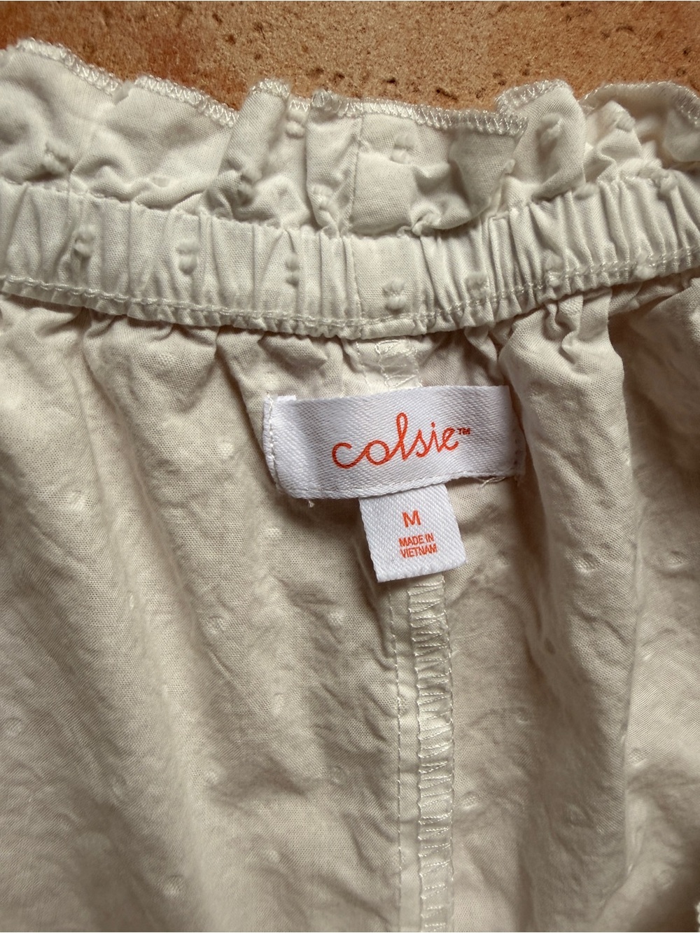 Colsie Cream Eyelet Ruffle Sleep Shorts - Picture 3 of 3